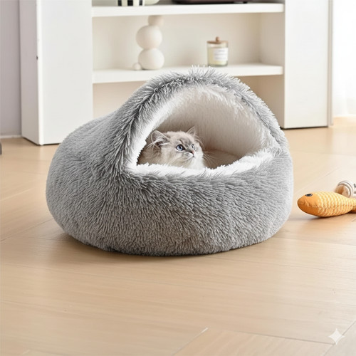 Dog cat bed - cat, hooded