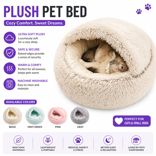 Dog cat bed - hooded, kitten