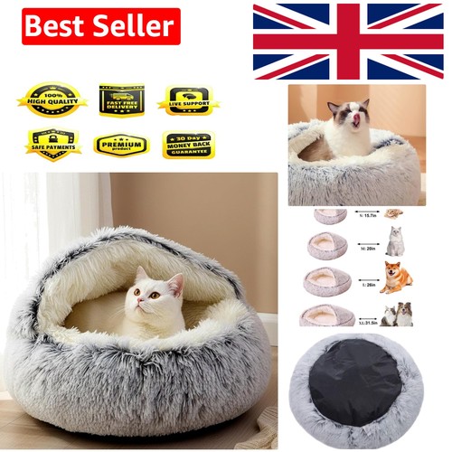 Round fluffy pet bed - fluffy, with